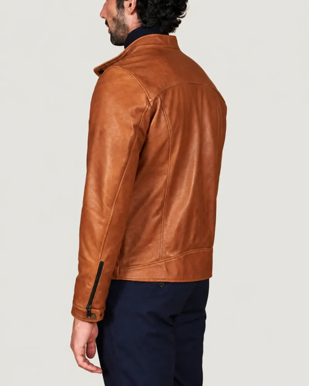 Kilcreggan Four-Zip Tan Leather Café Racer Jacket