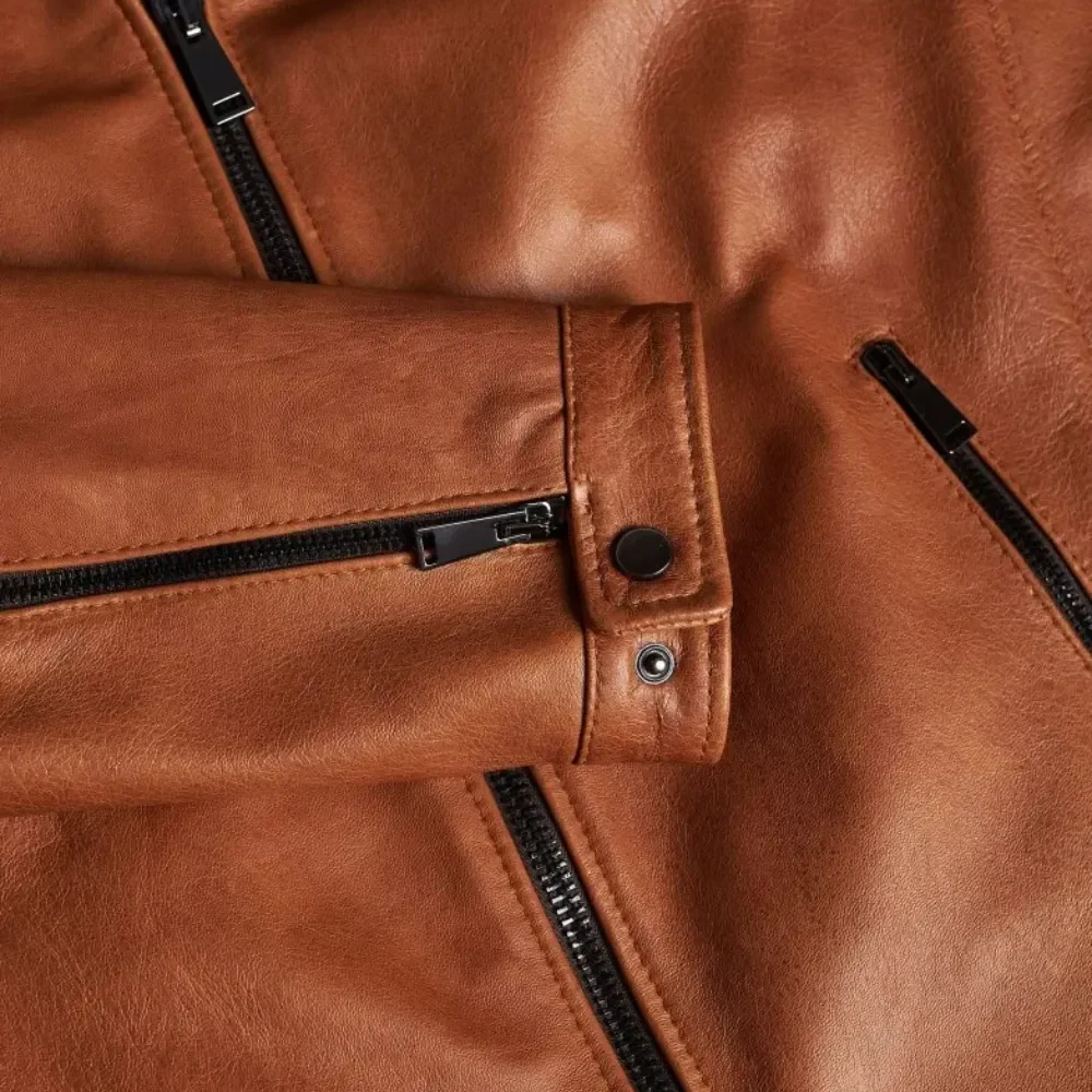 Kilcreggan Four-Zip Tan Leather Café Racer Jacket