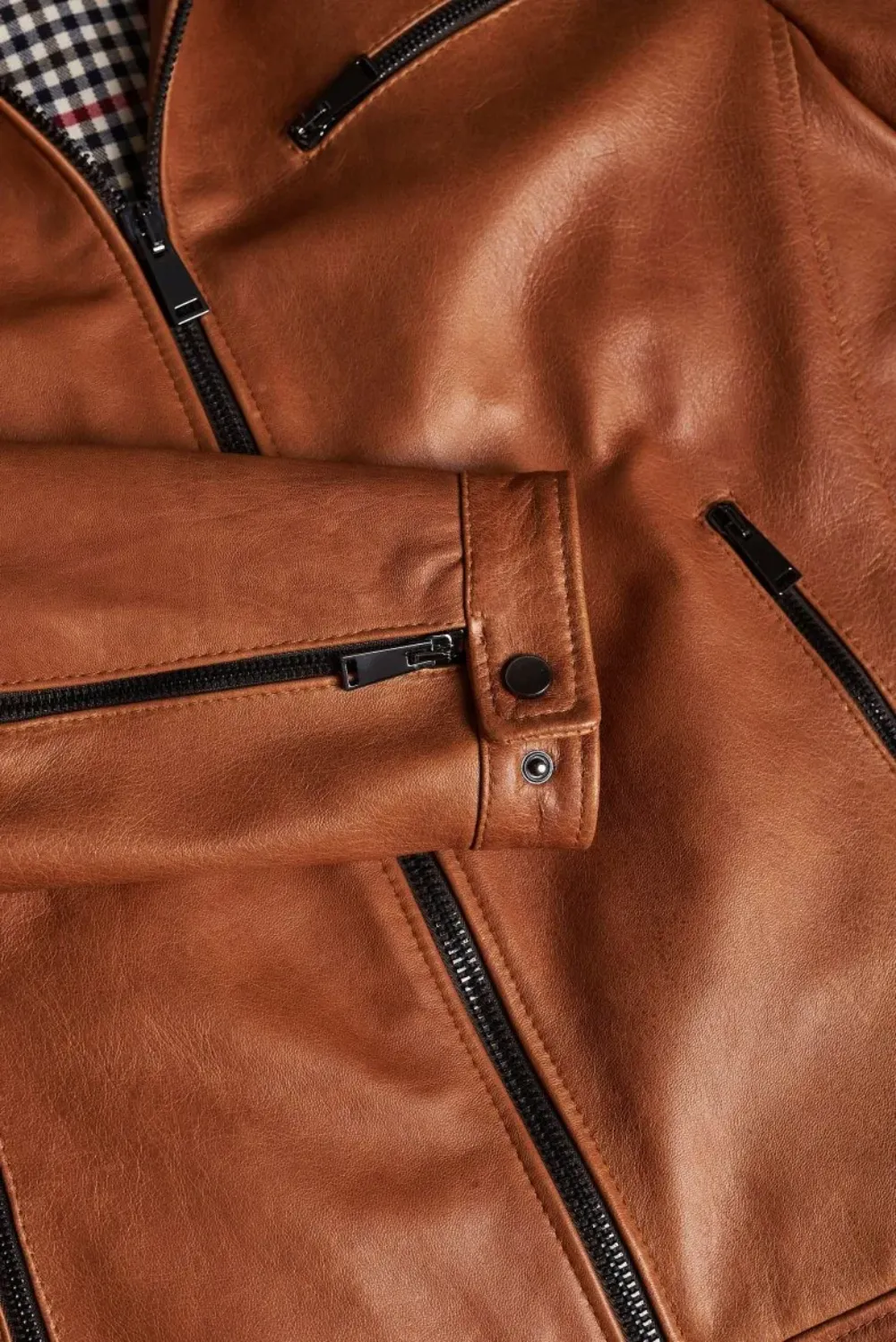 Kilcreggan Four-Zip Tan Leather Café Racer Jacket