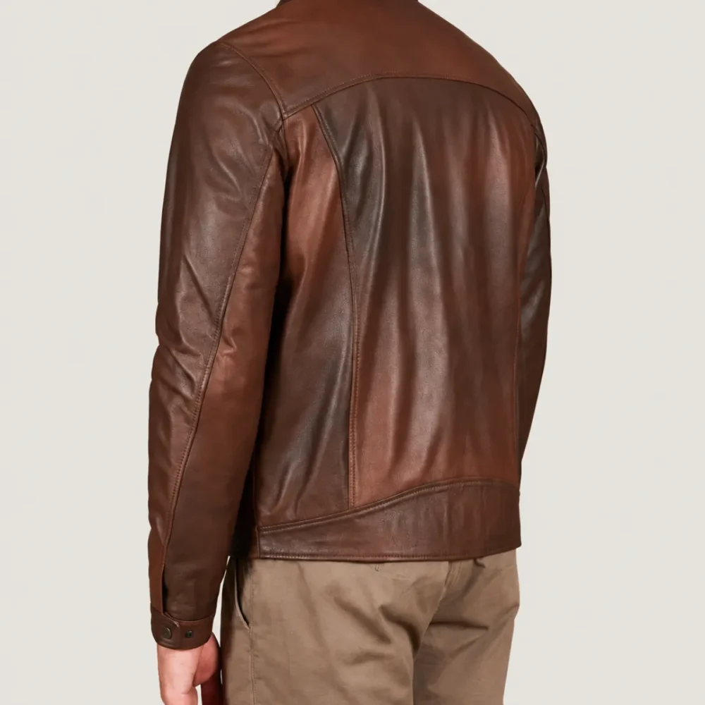 lossiemouth-chestnut-brown-leather-cafe-racer-jacket-back Lossiemouth Chestnut Brown Leather Café Racer Jacket