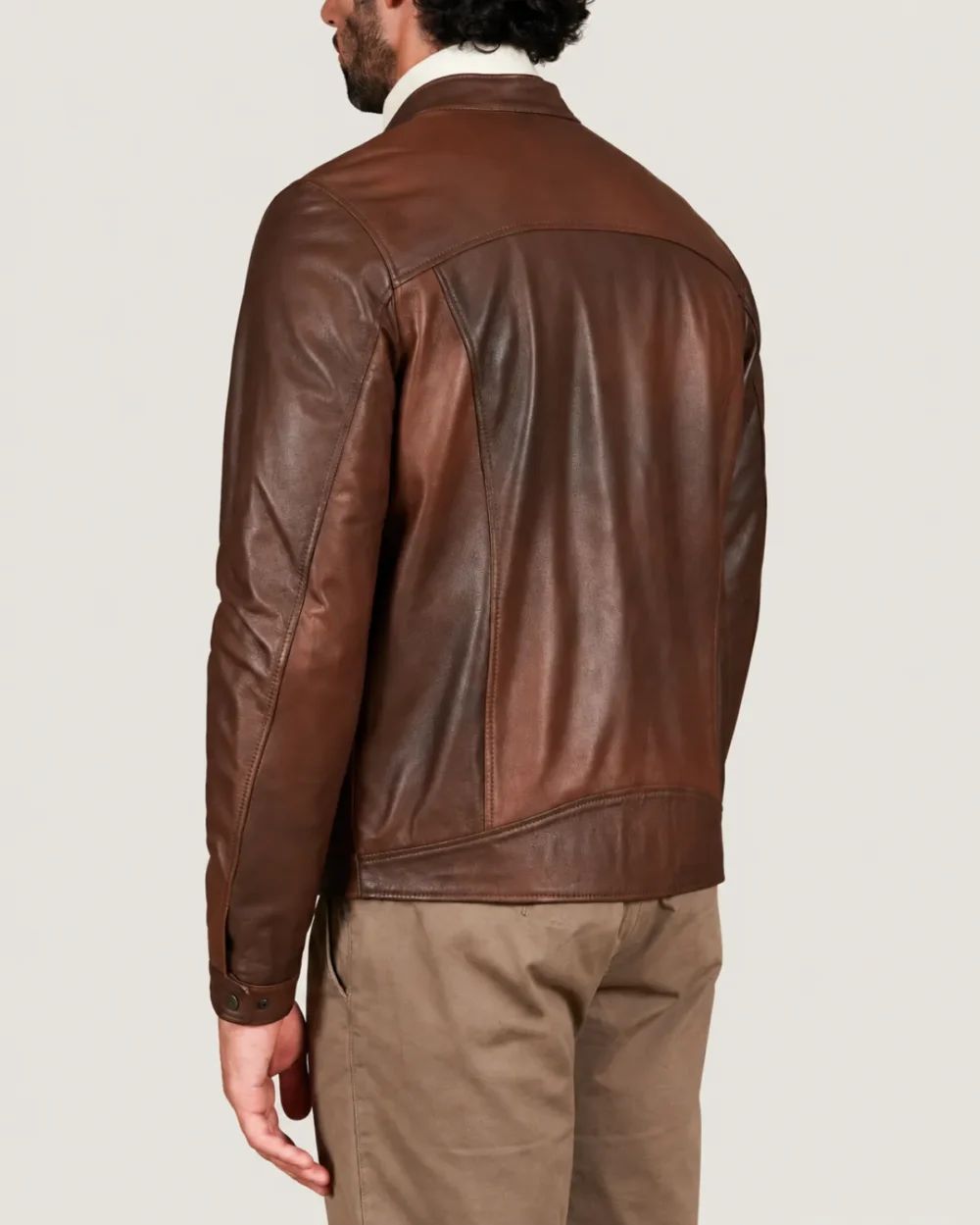 lossiemouth-chestnut-brown-leather-cafe-racer-jacket-back Lossiemouth Chestnut Brown Leather Café Racer Jacket