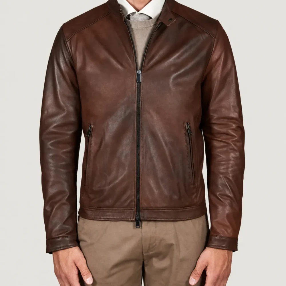 lossiemouth-chestnut-brown-leather-cafe-racer-jacket-main Lossiemouth Chestnut Brown Leather Café Racer Jacket