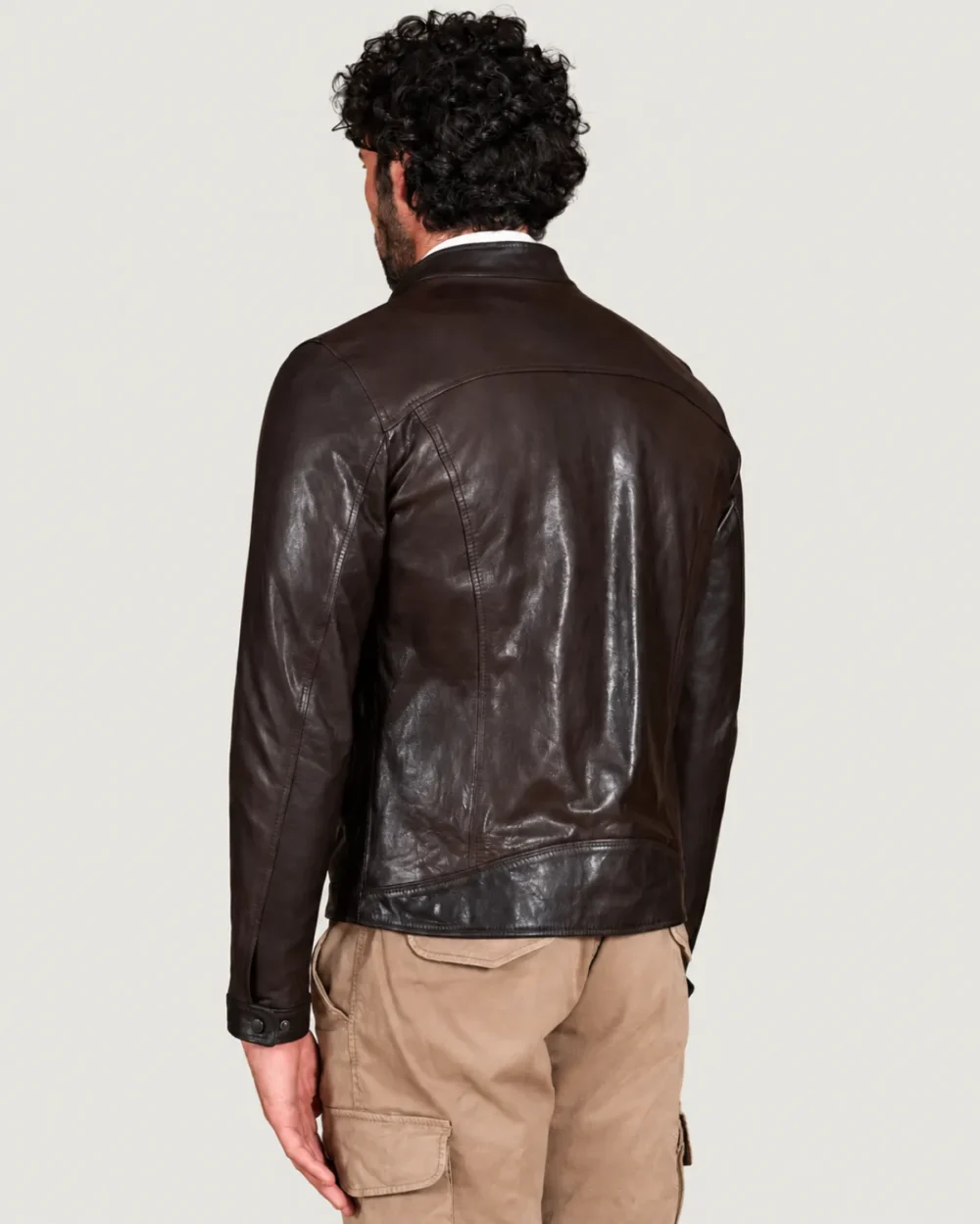 Lossiemouth Dark Brown Leather Café Racer Jacket