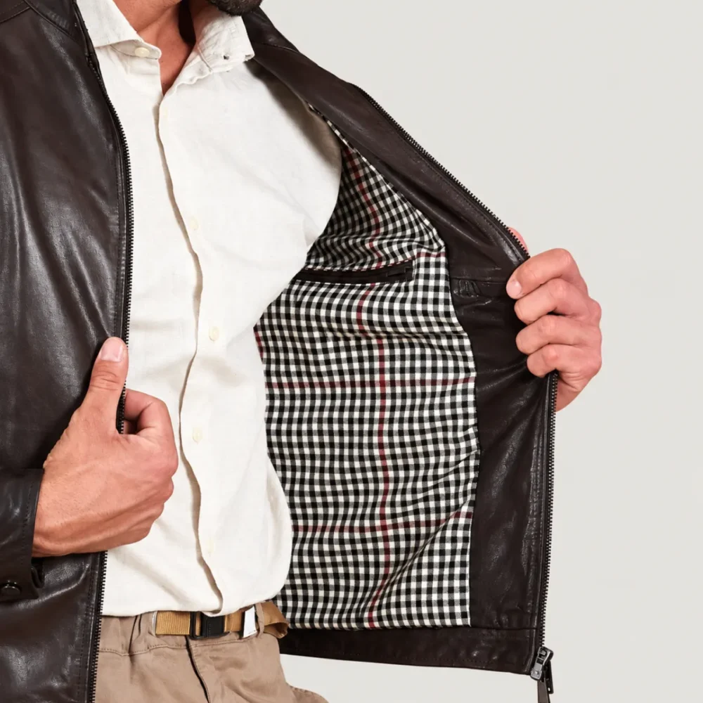 Lossiemouth Dark Brown Leather Café Racer Jacket