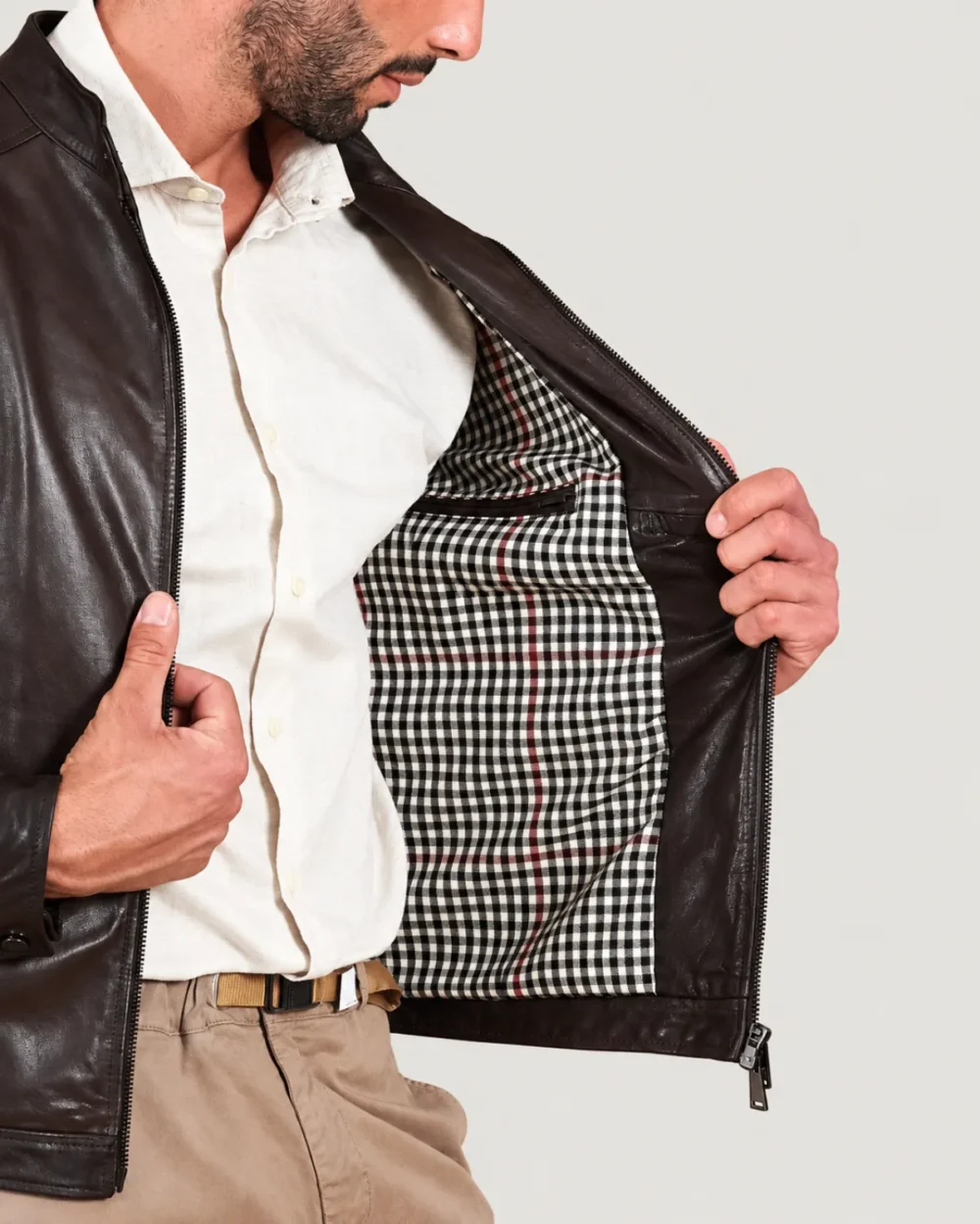 Lossiemouth Dark Brown Leather Café Racer Jacket