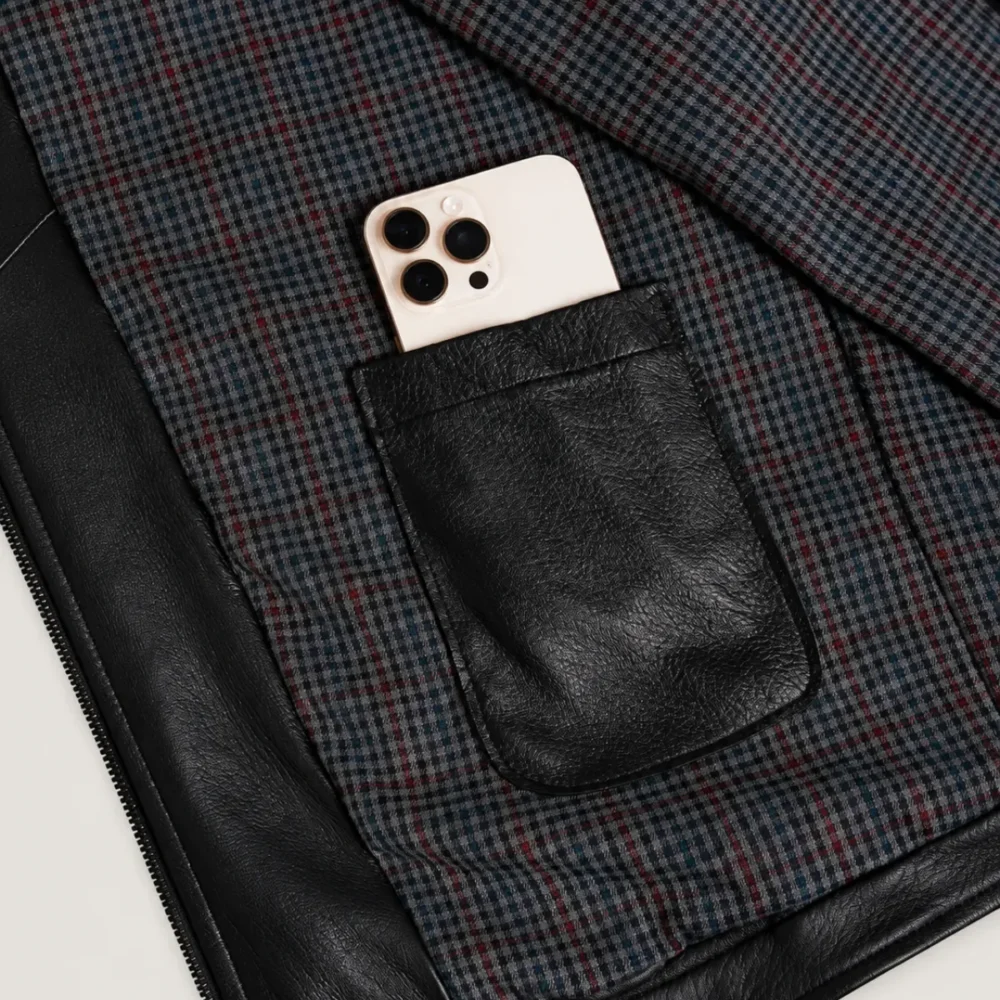 Lossiemouth Grained Black Leather Café Racer Jacket