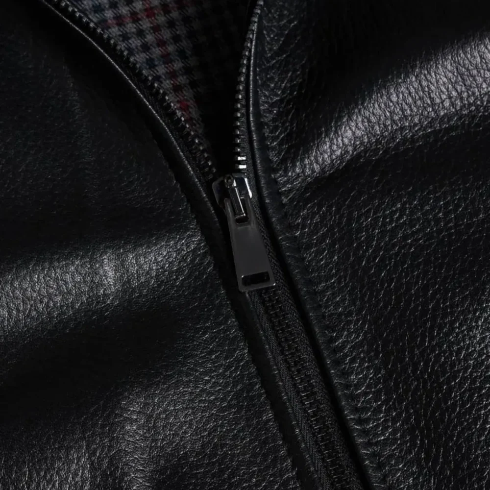 Lossiemouth Grained Black Leather Café Racer Jacket