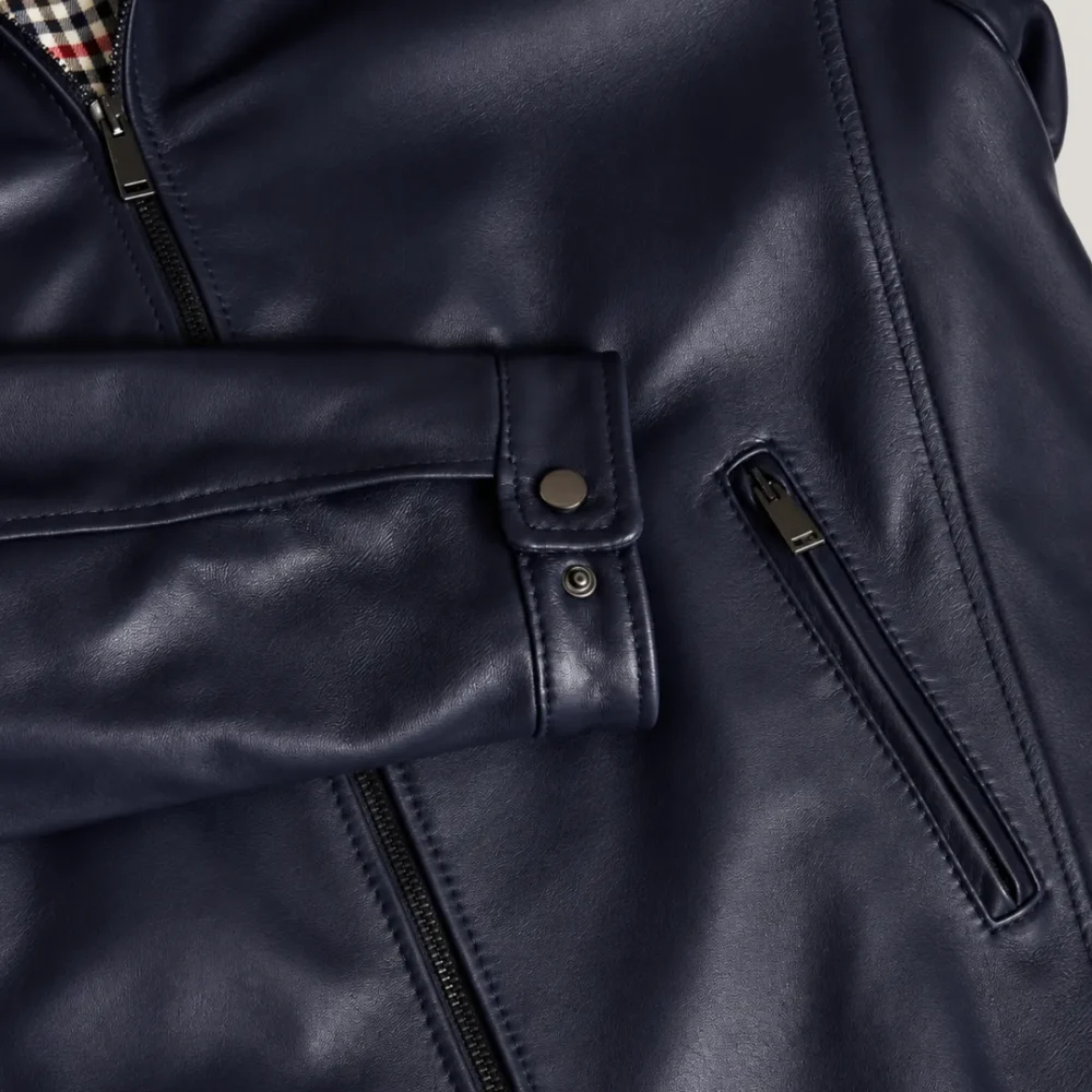 lossiemouth-navy-blue-leather-cafe-racer-jacket-raw Lossiemouth Navy Blue Leather Café Racer Jacket
