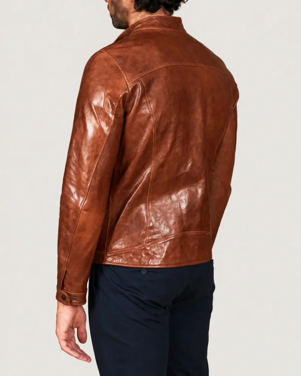 Lossiemouth Vintage Tan Brown Leather Café Racer Jacket