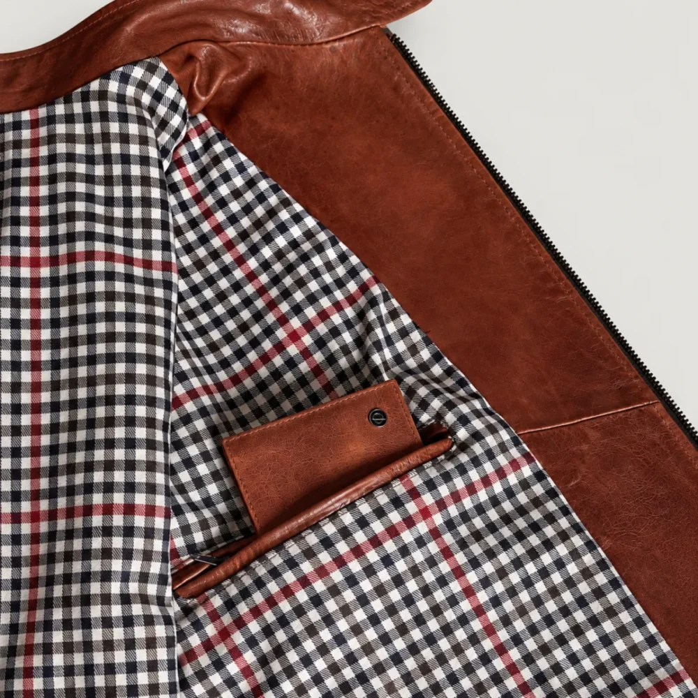 Lossiemouth Vintage Tan Brown Leather Café Racer Jacket