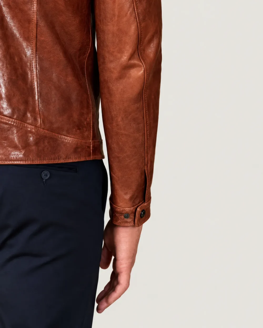 Lossiemouth Vintage Tan Brown Leather Café Racer Jacket